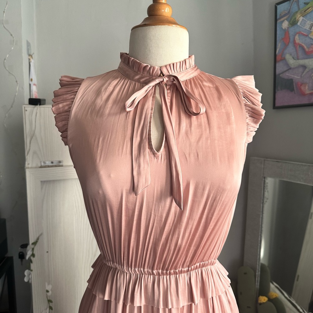 Banana republic | blush satin maxi dress size 2 - Picture 7 of 9